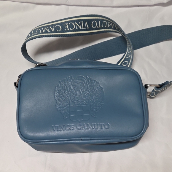 Vince Camuto Slate Blue Embossed Shoulder Bag - Picture 1 of 8